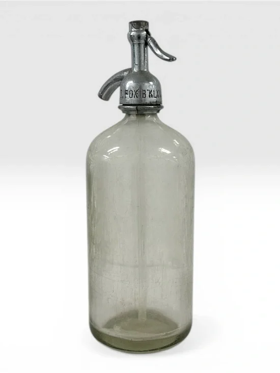 Antique J.D. Fox Brooklyn NY Soda Seltzer Siphon Fulton Bottling Etched Glass - Picture 5 of 11